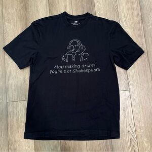 Handstiched H&M Black Graphic T-Shirt